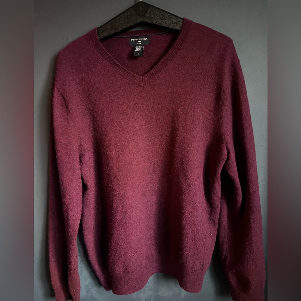 Banana Republic Burgundy Merino Sweater